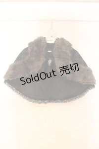 MARBLE / ヴィクトリアン調クラシカルカメオケープ  グレーファー×黒グレーチェック O-25-12-16-089-GO-TO-IG-OS