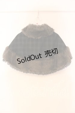 画像3: MARBLE / ヴィクトリアン調クラシカルカメオケープ  グレーファー×黒グレーチェック O-25-12-16-089-GO-TO-IG-OS