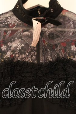 画像2: Qutie Frash / 和柄メッシュブラウス  ブラック O-25-12-16-009-QU-BL-OW-OS