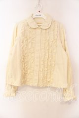 PINK HOUSE / デニムフリルブラウス  クリーム O-25-12-16-014-LO-BL-IG-OS