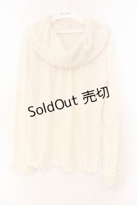 axes femme / ボアハイネックカットソー  アイボリー O-25-12-16-018-AX-TO-IG-OS