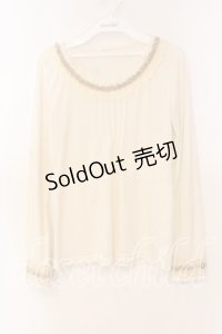 axes femme / プチローズ配色インナーカットソー  アイボリー O-25-12-16-019-AX-TO-IG-OS