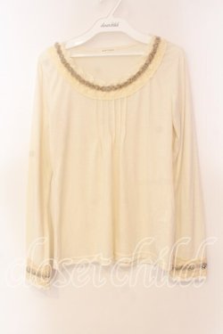 画像1: axes femme / プチローズ配色インナーカットソー  アイボリー O-25-12-16-019-AX-TO-IG-OS