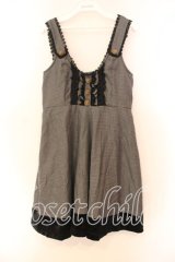 axes femme / 千鳥格子ジャンパースカート  クロ×グレー O-25-12-16-020-AX-OP-IG-OS