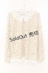 axes femme / ドット柄衿付きプルオーバー  アイボリー O-25-12-16-021-AX-TO-IG-OS