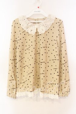 画像1: axes femme / ドット柄衿付きプルオーバー  アイボリー O-25-12-16-021-AX-TO-IG-OS