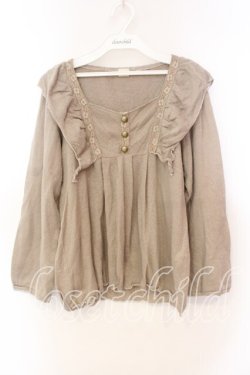 画像1: axes femme / ニットライトトップス Ｍ ベージュ O-25-12-16-022-AX-TO-IG-OS