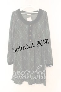 axes femme / アーガイル柄チュニック Ｍ グリーン O-25-12-16-025-AX-TO-IG-ZT1219X