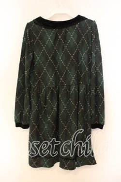 画像2: axes femme / アーガイル柄チュニック Ｍ グリーン O-25-12-16-025-AX-TO-IG-OS