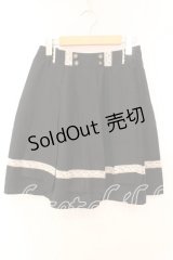 axes femme / ローズレースプリーツスカート Ｍ クロ×シロ O-25-12-16-027-AX-SK-IG-ZT1219X