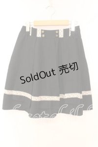 axes femme / ローズレースプリーツスカート Ｍ クロ×シロ O-25-12-16-027-AX-SK-IG-ZT1219X
