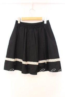 画像2: axes femme / ローズレースプリーツスカート Ｍ クロ×シロ O-25-12-16-027-AX-SK-IG-OS