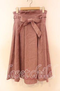 画像1: axes femme / コーデュロイミドルスカート  ピンク O-25-12-16-029-AX-SK-IG-OS