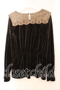 画像3: axes femme POETIQUE / セーラー襟チェック柄プルオーバー Ｍ ブラウン O-25-12-16-031-AX-TO-IG-OS