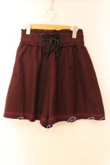axes femme / ベロアレースアップキュロット  ワイン O-25-12-16-033-AX-PA-IG-OS