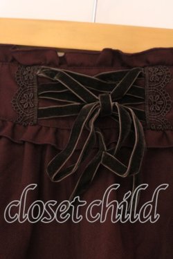 画像2: axes femme / ベロアレースアップキュロット  ワイン O-25-12-16-033-AX-PA-IG-OS