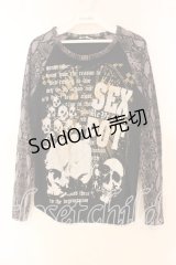 SEX POT ReVeNGe / パイソンラグランカットソー  ブラック O-25-12-16-034-SP-TO-IG-OS