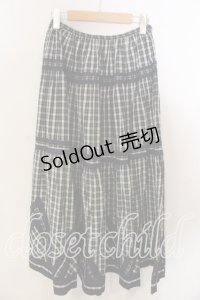 KETTY / タータンチェック三角スカート  ネイビー×グリーン O-25-12-17-031-EL-SK-IG-OS