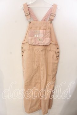 画像1: KETTY / ギンガムポケット付きサロペットワンピース  ピンク O-25-12-17-034-EL-OP-IG-OS