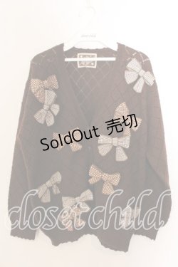 画像1: KETTY / ドットリボンカーディガン  ブラウン O-25-12-17-039-EL-TO-IG-OS
