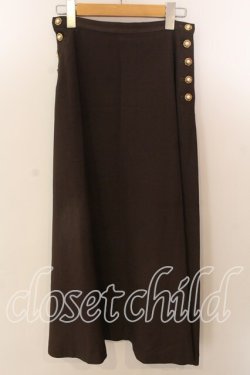 画像1: INGEBORG / サイドパールボタンスカート  ブラウン O-25-12-17-042-LO-SK-IG-OS