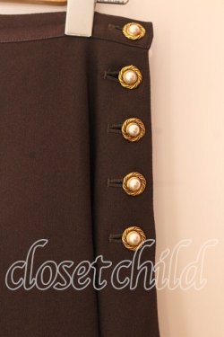 画像2: INGEBORG / サイドパールボタンスカート  ブラウン O-25-12-17-042-LO-SK-IG-OS