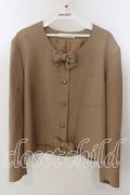 KANEKO ISAO / パールボタンリボンジャケット  キャメル O-25-12-17-043-EL-JA-IG-OS