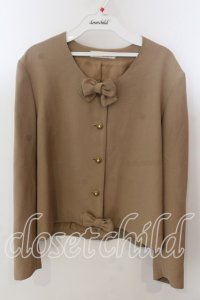 KANEKO ISAO / パールボタンリボンジャケット  キャメル O-25-12-17-043-EL-JA-IG-OS