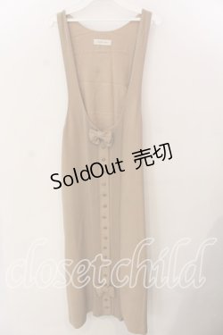 画像1: KANEKO ISAO / タックリボンジャンパースカート  キャメル O-25-12-17-044-EL-OP-IG-ZT388