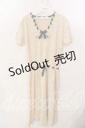 INGEBORG / ロゴニットリボンワンピース  アイボリー O-25-12-17-045-LO-OP-IG-OS