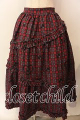 axes femme kawaii / おさんぽテリア柄スカート Ｍ アカ O-25-12-17-053-AX-SK-IG-OS