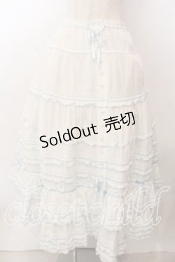 画像1: PINK HOUSE / ローンフリルティアードスカート  シロ×サックス O-25-12-17-058-LO-SK-IG-OS