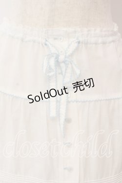 画像2: PINK HOUSE / ローンフリルティアードスカート  シロ×サックス O-25-12-17-058-LO-SK-IG-OS
