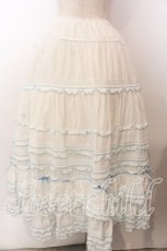 画像3: PINK HOUSE / ローンフリルティアードスカート  シロ×サックス O-25-12-17-058-LO-SK-IG-OS (3)