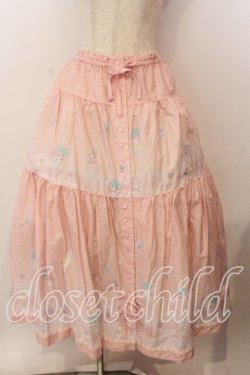 画像1: PINK HOUSE / Little Twin Stars×PINK HOUSE A Starry Night Wish柄スカート  ピンク O-25-12-17-059-LO-SK-IG-OS