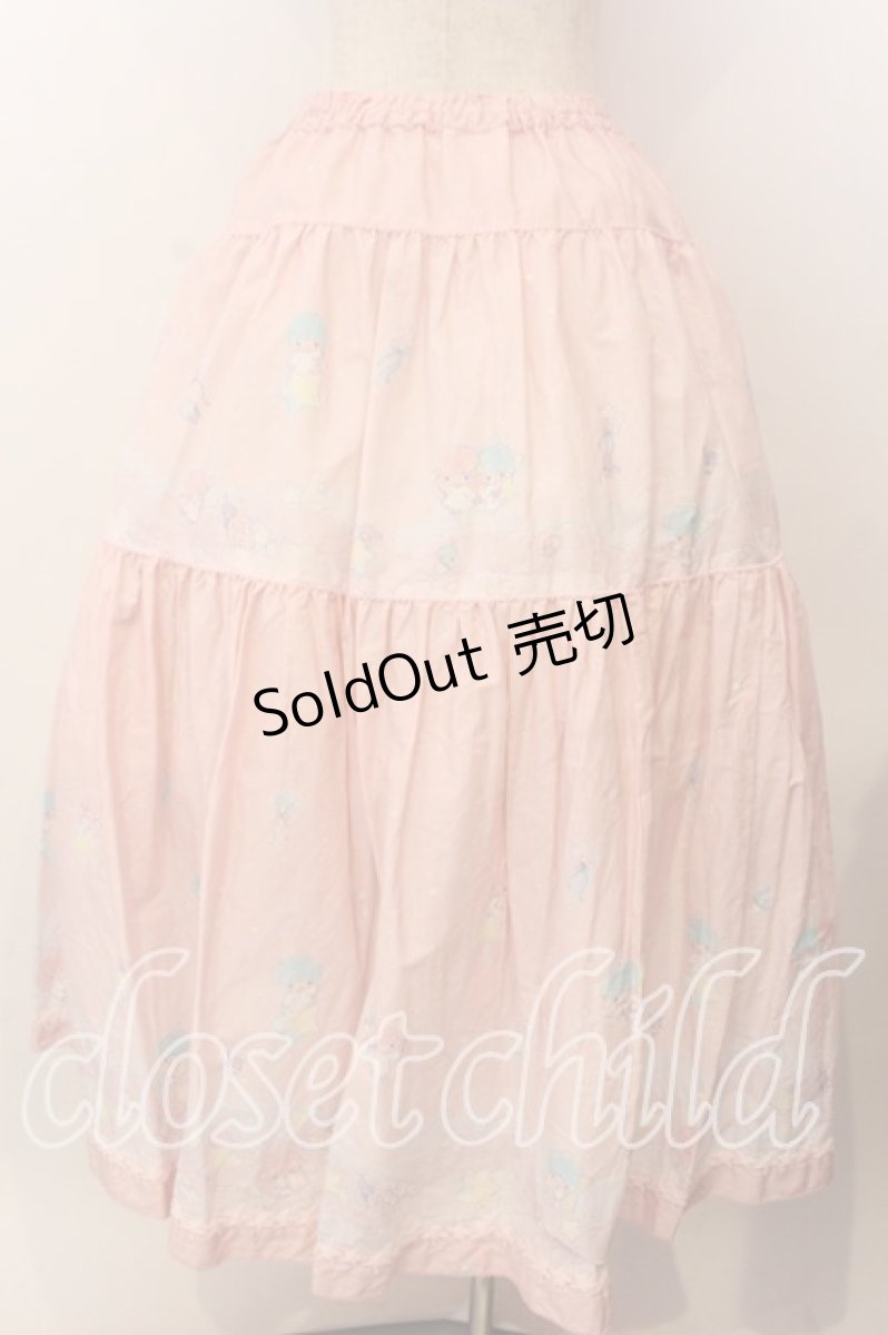 画像4: PINK HOUSE / Little Twin Stars×PINK HOUSE A Starry Night Wish柄スカート  ピンク O-25-12-17-059-LO-SK-IG-OS (4)