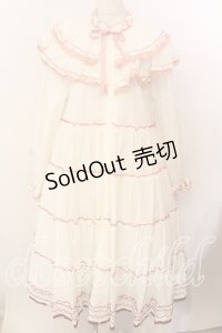 alcali / グラデーションピコット刺しゅうフリルワンピース  シロ O-25-12-17-060-LO-OP-IG-OS