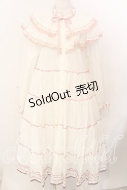 画像1: alcali / グラデーションピコット刺しゅうフリルワンピース  シロ O-25-12-17-060-LO-OP-IG-OS