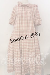 PINK HOUSE / うさぎの耳フード付きオリジナルチェックワンピース  ピンク O-25-12-17-061-LO-OP-IG-OS