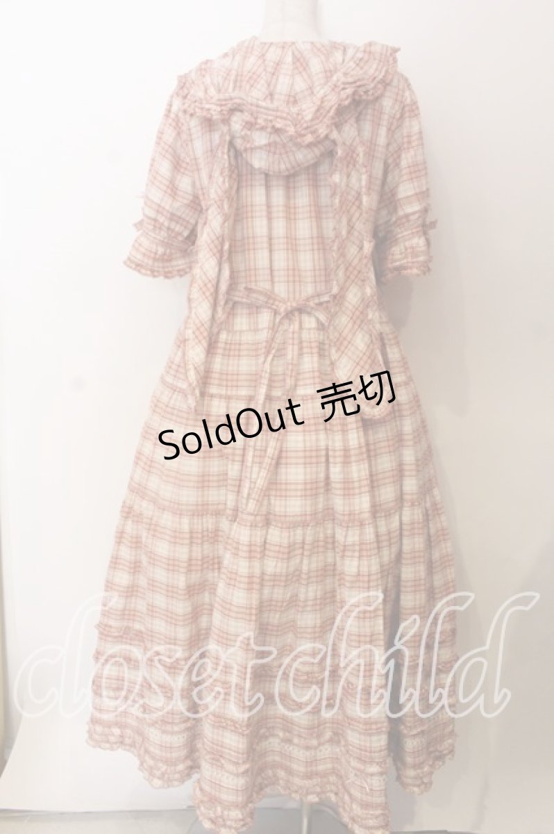 画像4: PINK HOUSE / うさぎの耳フード付きオリジナルチェックワンピース  ピンク O-25-12-17-061-LO-OP-IG-OS (4)