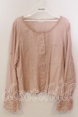 PINK HOUSE / ローンノーカラーブラウス  ピンク O-25-12-17-066-LO-BL-IG-OS