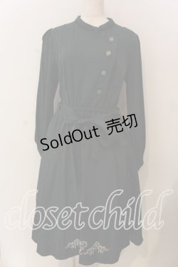 画像1: axes femme / フラワー刺繍連釦ワンピース  グリーン O-25-12-17-071-AX-OP-IG-OS