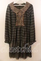 axes femme / メルヘンcastle柄ワンピース Ｍ グリーン O-25-12-17-072-AX-OP-IG-OS