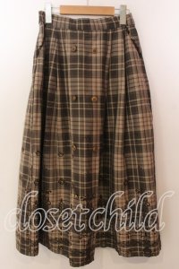 axes femme / フロッキーチェックスカート  グリーン O-25-12-17-073-AX-SK-IG-OS