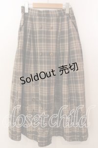 axes femme / フロッキーチェックスカート  グリーン O-25-12-17-073-AX-SK-IG-OS