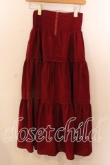 axes femme POETIQUE / ハイウエストティアードスカート  アカ O-25-12-17-074-AX-SK-IG-OS