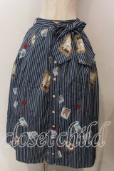 axes femme / ボン・ヴォヤージュ柄スカート  ブルー O-25-12-17-076-AX-SK-IG-OS