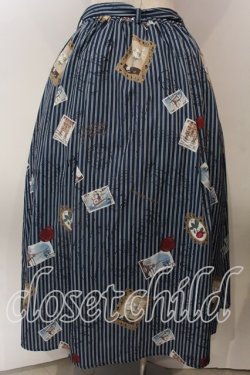 画像3: axes femme / ボン・ヴォヤージュ柄スカート  ブルー O-25-12-17-076-AX-SK-IG-OS