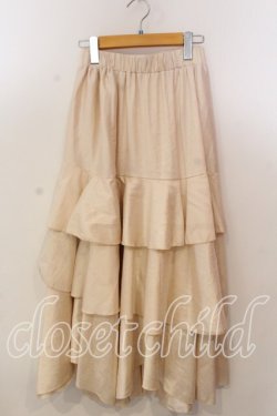 画像1: axes femme / 幾何学JQ柄ティアードスカート  アイボリー O-25-12-17-078-AX-SK-IG-OS