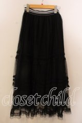 axes femme POETIQUE / ラインレースチュールスカート  クロ O-25-12-17-079-AX-SK-IG-ZT1219Z
